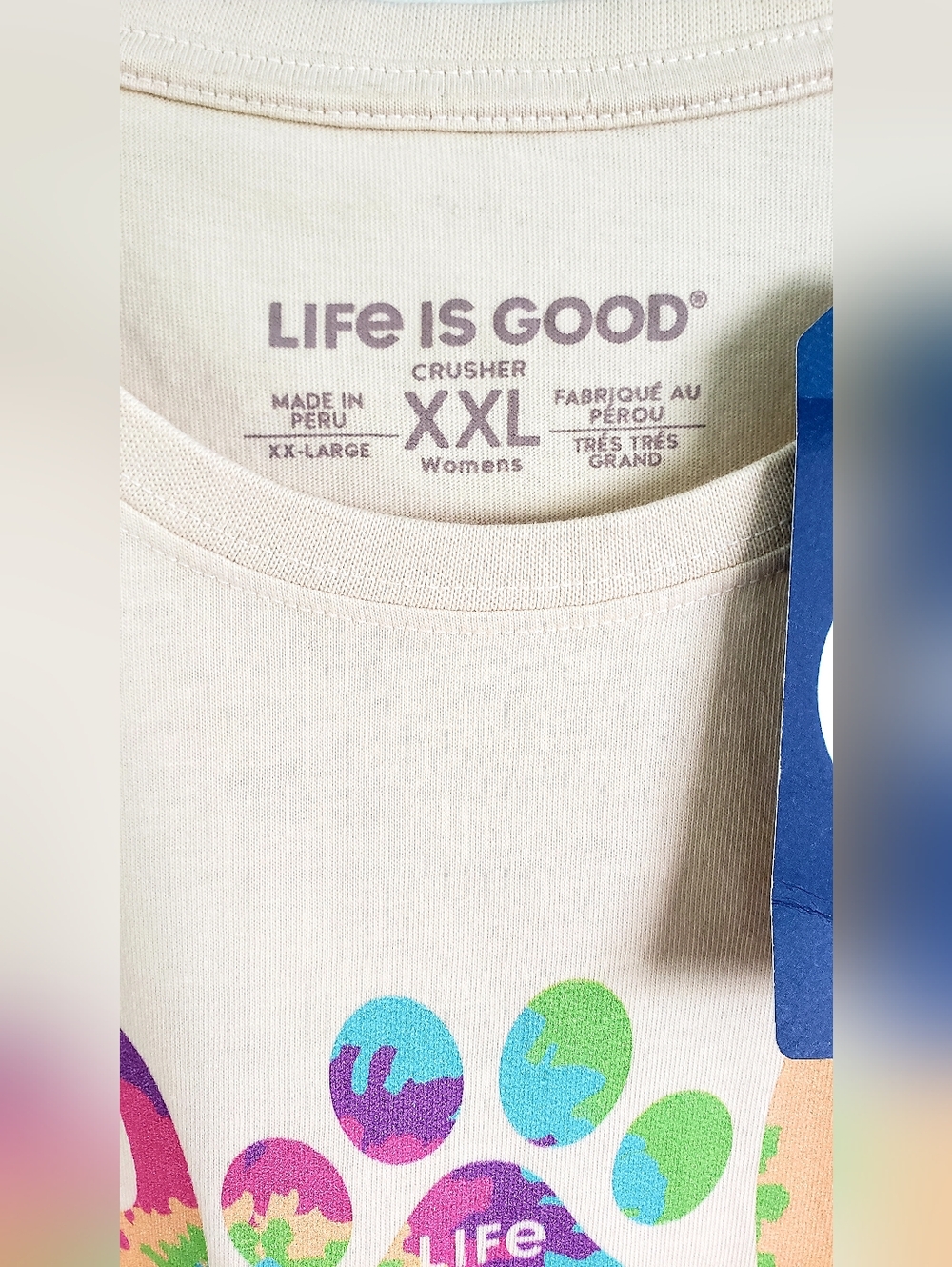 Life Is Good Cream Tee with Colorful 'Dog Mom' Graphic - Picture 3 of 8
